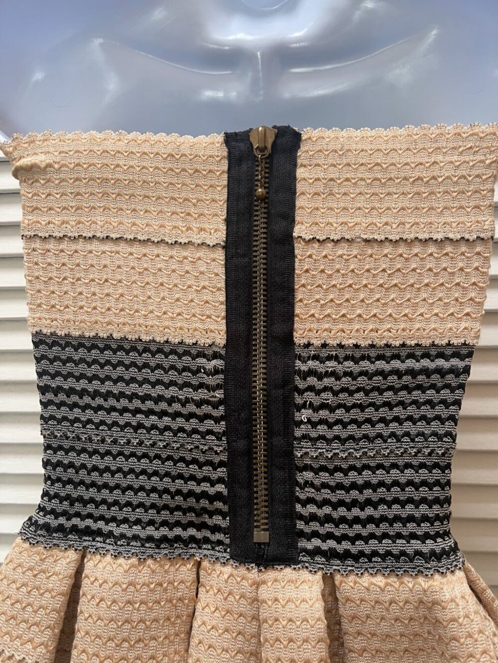 Pleasure Doing Business Strapless Textured Fit & Flare Dress XS - Picture 4 of 10